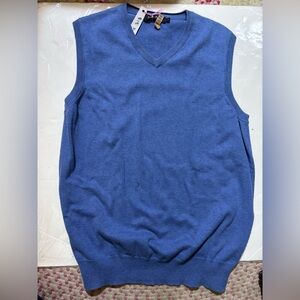 James Pringle Men's V-Neck Blue Sweater Vest 100% cotton